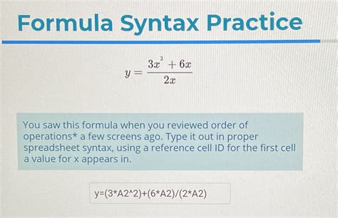 Excel Formula Syntax